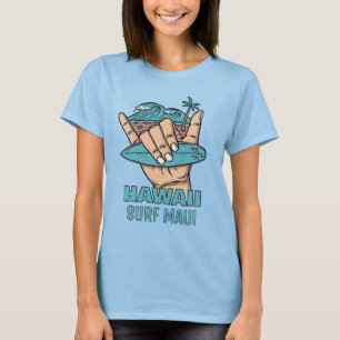 Camiseta Surf de ubicación y nombre personalizado Shaka