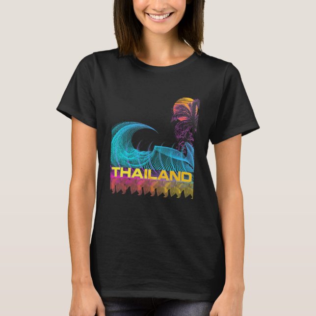 Camiseta Surf de vaporwave de estilo retro de los años 80 (Anverso)