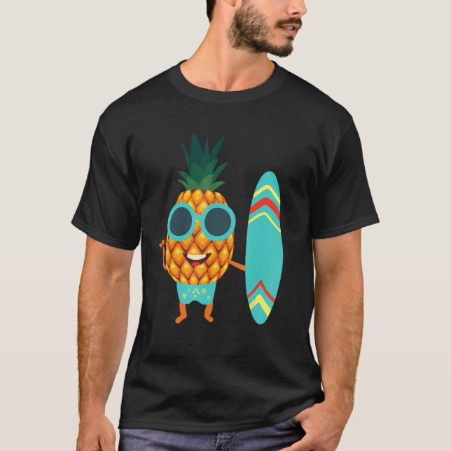 Camiseta Surf de verano de piña gafas de sol Aloha Bebidas  (Anverso)