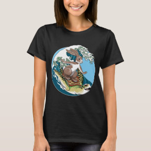 Camiseta Surf de verano - Ilustracion de tortuga y conejo