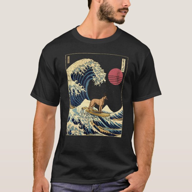 Camiseta Surf divertido de la ola Kanagawa japonesa malinoi (Anverso)