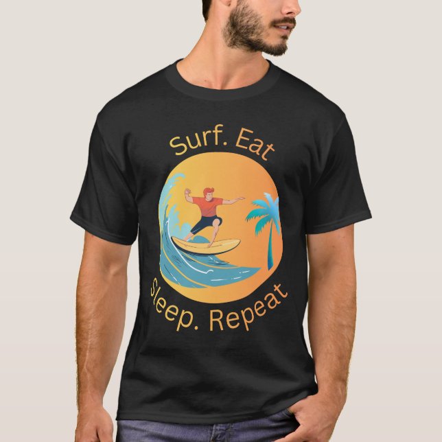 Camiseta Surf Eat Sleep Repeat (Anverso)