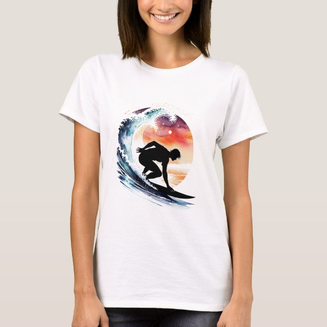 Camiseta Surf en acuarelas (Anverso)