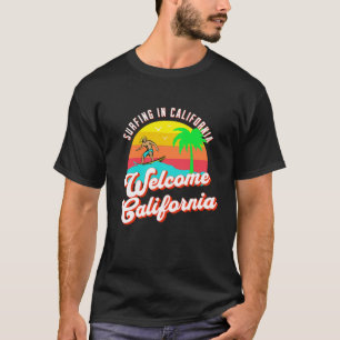 Camiseta surf en california bienvenido california
