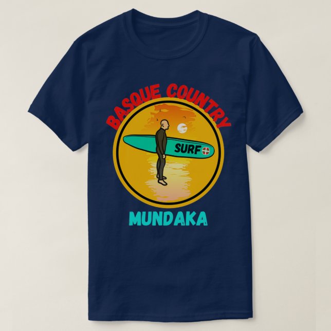 Camiseta surf en el campo basque de mundakaTShirt (Diseño del anverso)