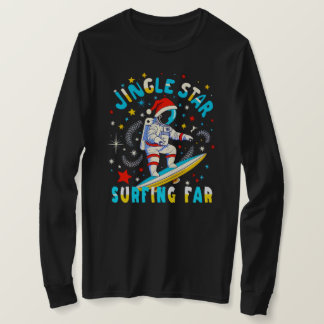 Camiseta Surf espacial con Santa en diseño de aventura cósm