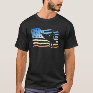 Camiseta Surf Estadounidense Flag Surf Surf Para Hombres