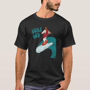 Camiseta Surf God Jesus Surfing Waves Guay Surfer