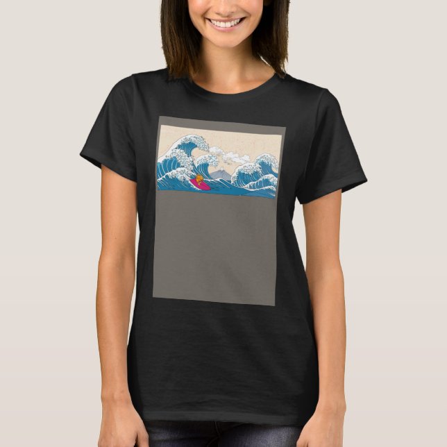 Camiseta Surf GoldFish Surfing Great Wave Off Kanagawa Surf (Anverso)