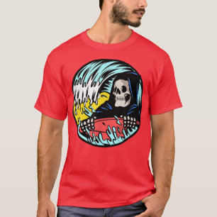 Camiseta Surf Grim Reaper Skeleton Surfing