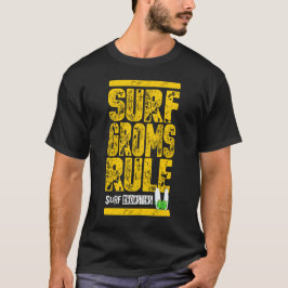Camiseta Surf Groms Rule!! (huella única amarilla)