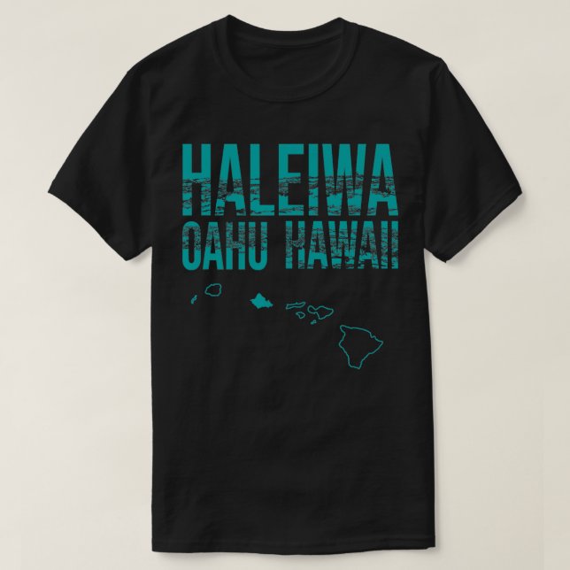 Camiseta Surf hawaiano Oahu Haleiwa de la costa norte de Ha (Diseño del anverso)