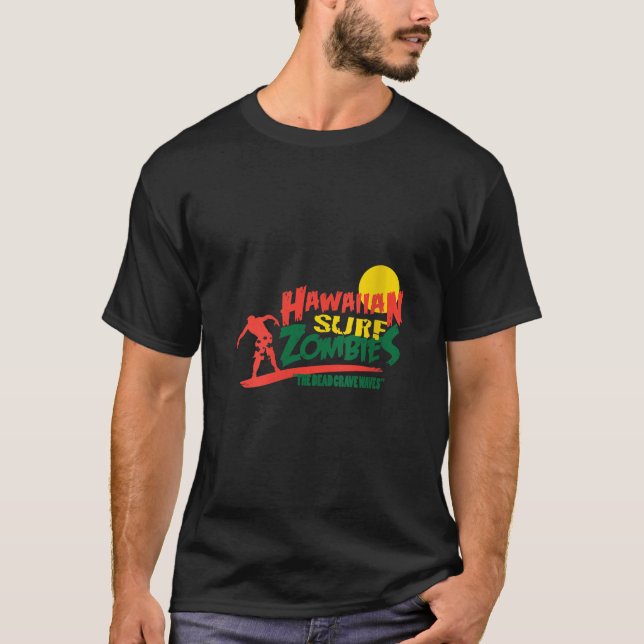 Camiseta Surf hawaiano Zombies Hawai Scary Hallowee (Anverso)