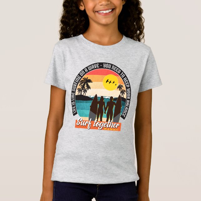 Camiseta Surf juntos - Mantenga su equilibrio (Anverso)