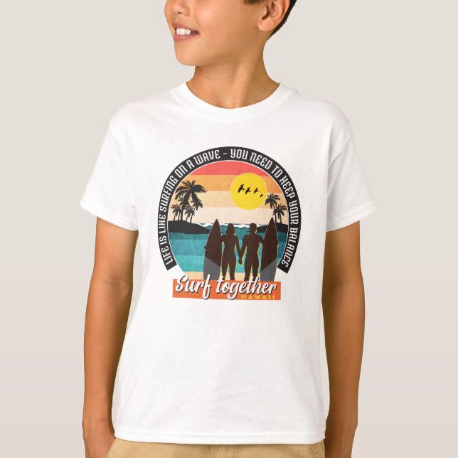 Camiseta Surf juntos - Mantenga su equilibrio (Anverso)