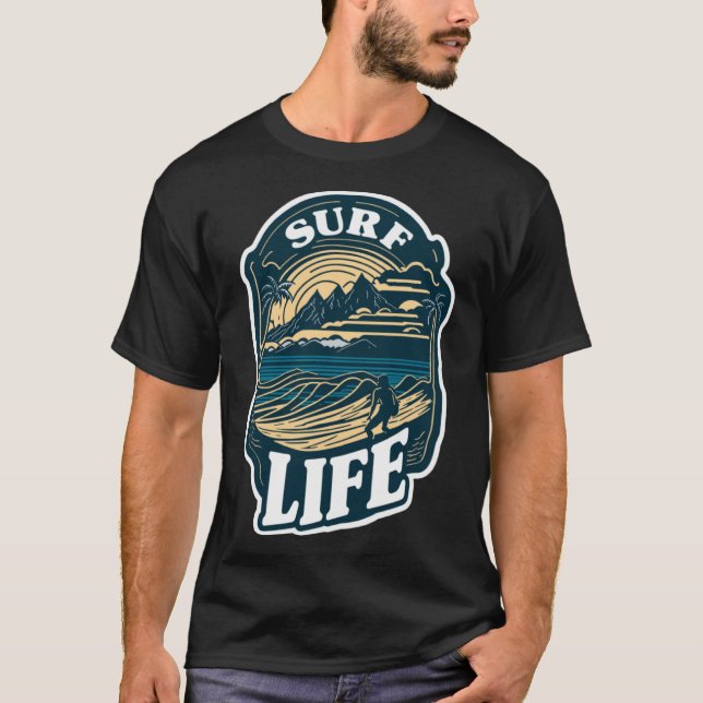 Camiseta Surf Life Tropical Beach Vacation Hawaii Surfing (Anverso)
