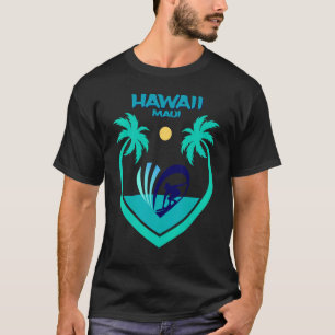 Camiseta Surf Maui Hawaii Oahu Beach Palmas Aloha USA Souve