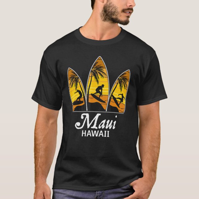 Camiseta Surf Maui Hawaii Surfer Spot Sunset Surfboards (Anverso)