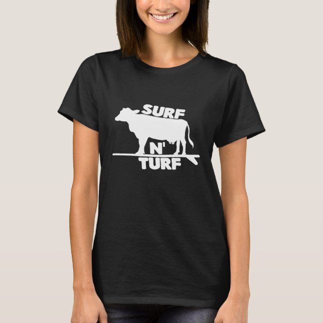 Camiseta Surf N Turf Cow Surfing (Anverso)