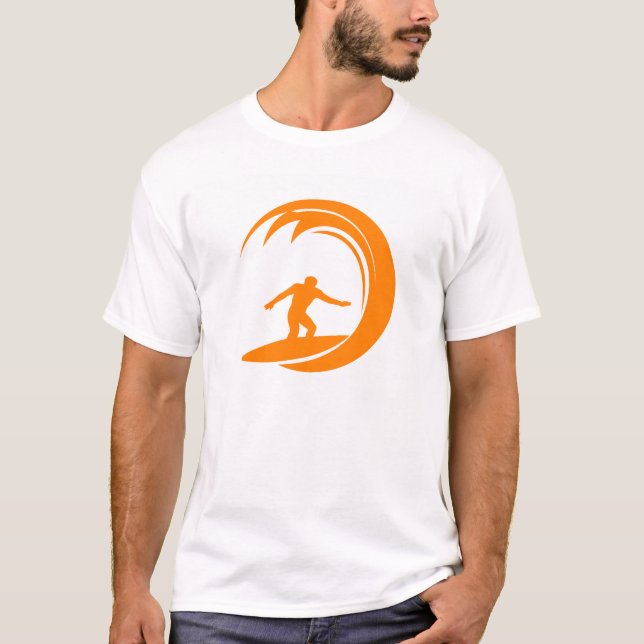Camiseta Surf naranja y blanco (Anverso)