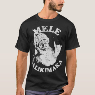 Camiseta Surf Navidades Retro, Mele Kalikimaka Santa Shaka