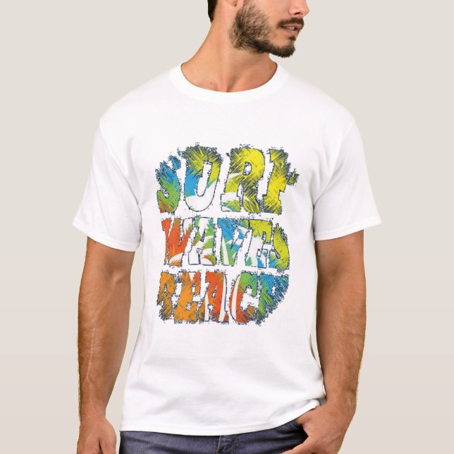 Camiseta Surf, olas, playa (Anverso)