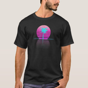 Camiseta Surf Outrun Sun Synthwave Palm Tree de los años 80