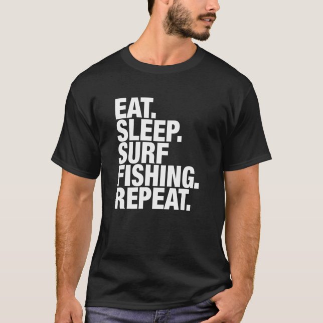 Camiseta Surf Pescando Comer Sleep Repetir (Anverso)
