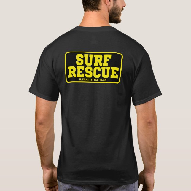 Camiseta SURF RESCUE BLK  back print (Reverso)