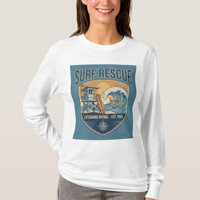 Camiseta Surf Rescue Lifeguard Patrol Est 1950 (Anverso)