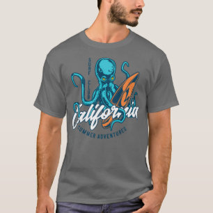 Camiseta Surf Retro Octopus Surfer California Surfing Club