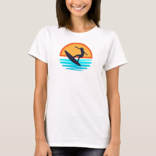 Camiseta Surf Retro Sunset _ Viajes de playa de época