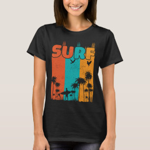 Camiseta Surf Retro Vintage Summer Palm Tree Fami