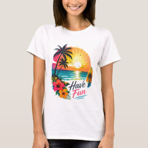 Camiseta Surf, Sol & Palmeras – Vibraciones Veraniegas Trop