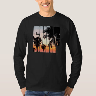 Camiseta Surf Sunrise Summer Vacation Ir A Beach Palm Tree