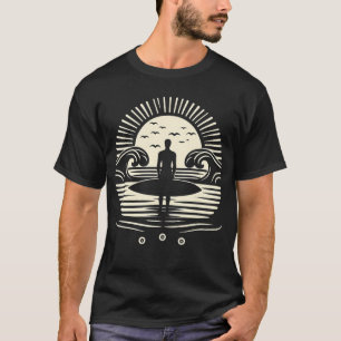 Camiseta Surf Sunset Yoga, deportes acuáticos, concha marin