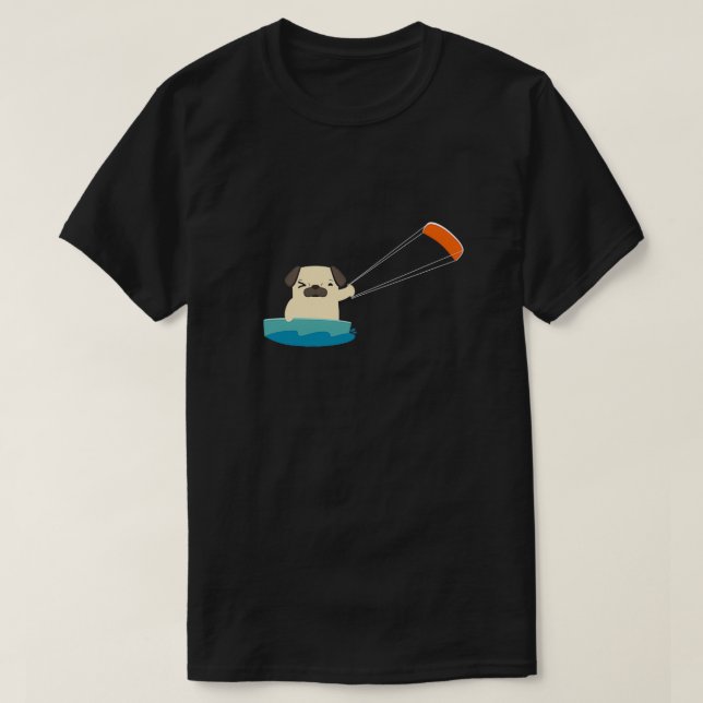 Camiseta Surf surf de surf de pug (Diseño del anverso)