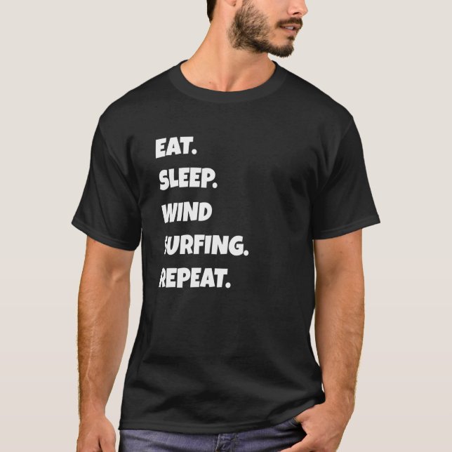 Camiseta Surf Viento Png Eat Sleep Sports Repetir Para Homb (Anverso)