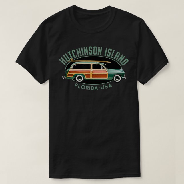 Camiseta Surf vintage en la isla de Hutchinson (Diseño del anverso)