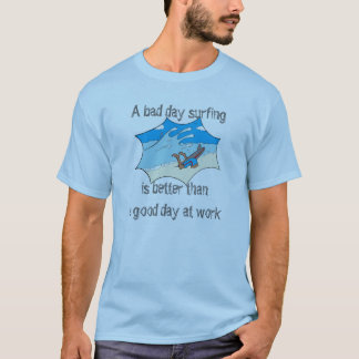 Camiseta Surf vs. trabajo con personalizado gracioso