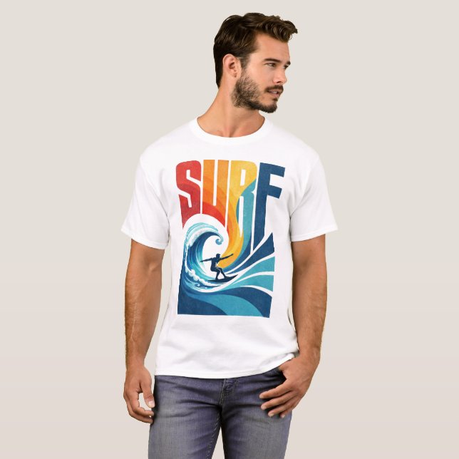 Camiseta SURF Wave Surfer – Arte de estilo de vida de surf  (Anverso completo)