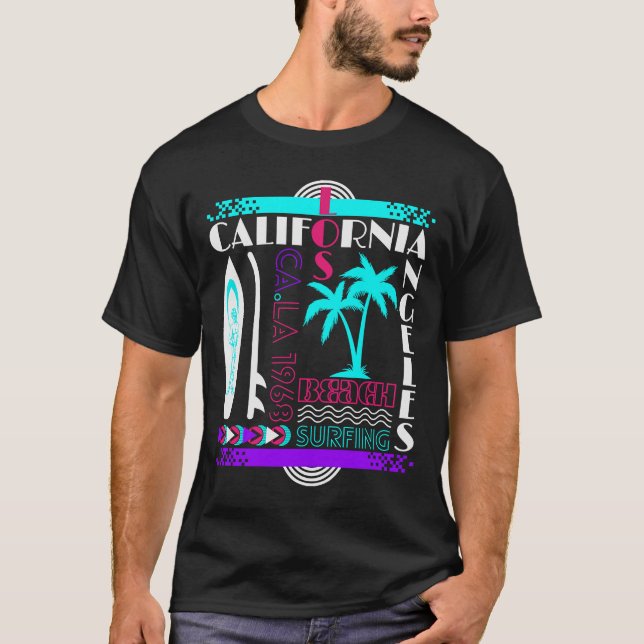 Camiseta Surfboard Beach California Retro Surfing Windsurf (Anverso)