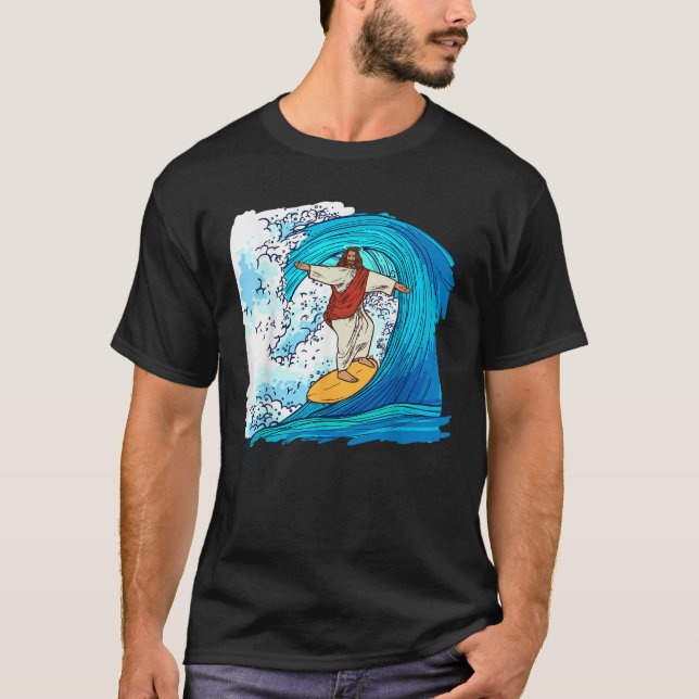 Camiseta Surfboard de surf de verano de Jesucristo (Anverso)