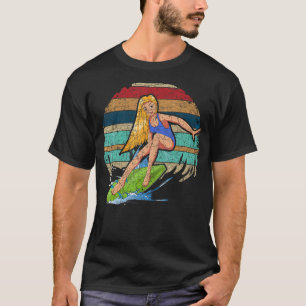 Camiseta Surfboard Ocean Surfer Waves Water Sport Retro Sur