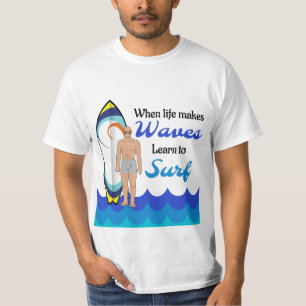 Camiseta Surfboard Ocean Waves Blue Motivation Cita