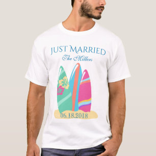 Camiseta Surfboard recién casado