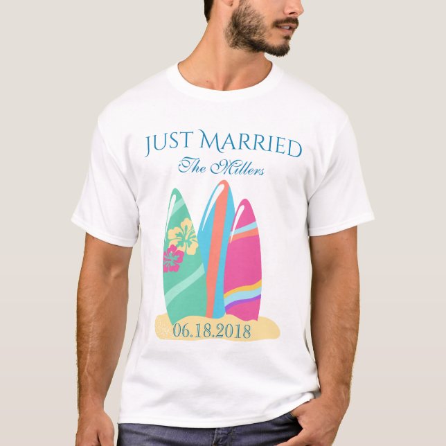 Camiseta Surfboard recién casado (Anverso)