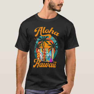 Camiseta Surfboard retro hawaiano Aloha Hawaii Island Surfe