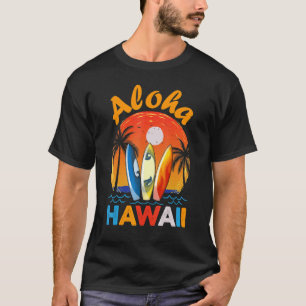 Camiseta Surfboard retro hawaiano Aloha Hawaii Island Surfe