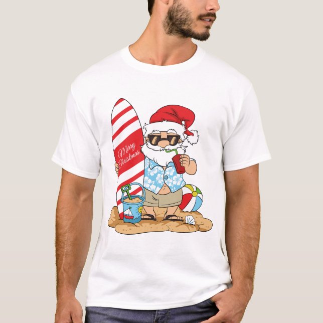 Camiseta Surfboard Santa T Shirt (Anverso)